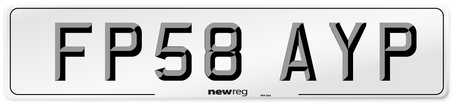 FP58 AYP Number Plate from New Reg